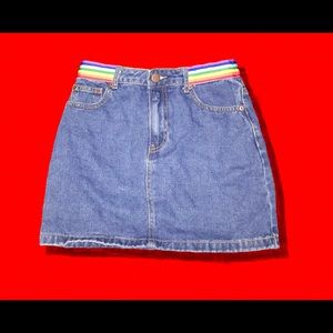 Denim Skirt Forever 21 Rainbow Belt